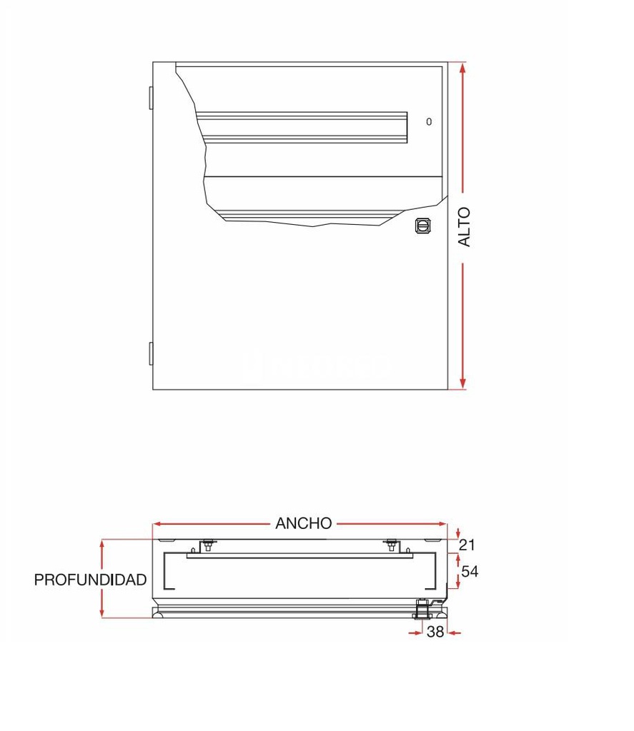 GABINETE DE SOBREPONER ESTRUC. 650X600X120 108 MOD.