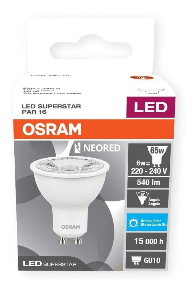 LED PAR16 HO 6W 6500K 550lm BIV GU10