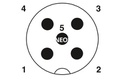 Macho de montaje incorporado para sensores/actuadores, 5 polos, M12, codificado A, montaje en paredes delanteras/montaje atornillado con rosca Pg9, posicionable, con hilo TPE de 0,5 m, 5 x 0,34 mm²