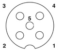 Hembra de montaje incorporado para sensores/actuadores, 5 polos, M12, codificada A, montaje en paredes posteriores/montaje atornillado, con rosca M12, protegida contra torsión, con conexión por soldadura recta