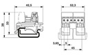 Conector para carril, corriente nominal: 12 A, tensión de dimensionamiento (III/2): 320 V, número de polos: 10, paso: 5 mm, tipo de conexión: Conexión por tornillo con cápsula de tracción, color: verde, superficie contactos: Estaño, montaje: Carril