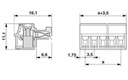 Conector para placa de circuito impreso, corriente nominal: 8 A, tensión de dimensionamiento (III/2): 160 V, número de polos: 11, paso: 3,5 mm, tipo de conexión: Conexión por tornillo con cápsula de tracción, color: verde, superficie contactos: Estaño