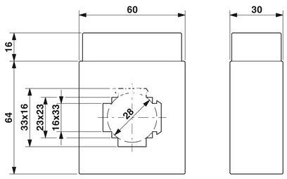 Transformador corriente de barra pasante, corriente primaria 150 A CA; corriente secundaria 5 A CA; clase de precisión 1; potencia de dimensionamiento 5 VA
