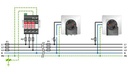Descargador de corrientes de rayo / sobretensiones enchufable universal equipado con varistores para redes trifásicas de alimentación de corriente con N y PE separadas (sistema de 5 conductores: L1, L2, L3, N, PE) para las clases de protección contra rayo