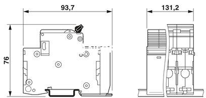 Combinación de protección contra sobretensiones tipo 2 y fusible previo de descargador, con monitorización del descargador y del fusible previo, en combinación con contacto de indicación remota. Ejecución: Sistema de 5 conductores (L1, L2, L3, N, PE), mon