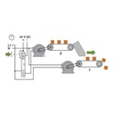 Relé de temporización con retardo de conexión (controlado por tensión) y un margen de tiempo ajustable (0,1 s - 10 s), con conexión por tornillo