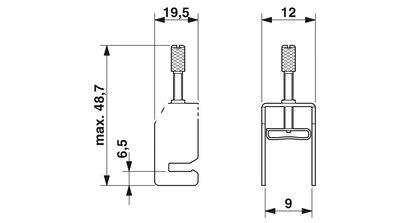 Borne para conexión de pantalla, para apoyo de pantalla sobre barras colectoras, resistencia de contacto < 1 m?