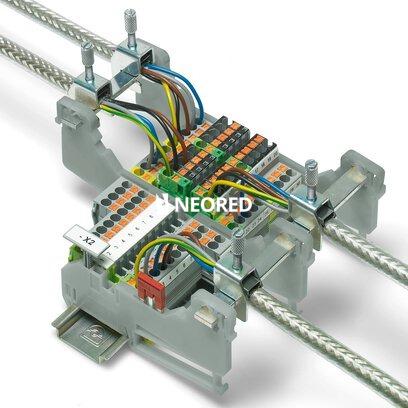 Borne para conexión de pantalla, para apoyo de pantalla sobre barras colectoras, resistencia de contacto < 1 m?