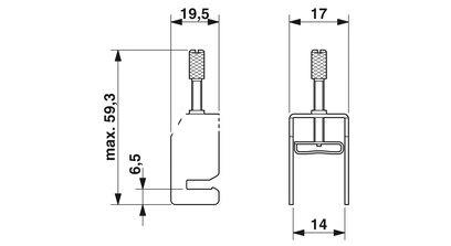 Borne para conexión de pantalla, para apoyo de pantalla sobre barras colectoras, resistencia de contacto < 1 m?