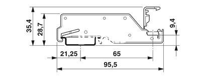Caballete, Soporte para barras colectoras, colocar cada 20 cm, longitud: 95,5 mm, anchura: 6,2 mm, número de polos: 1, color: gris