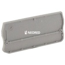 Tapa final, longitud: 60,5 mm, anchura: 2,2 mm, altura: 29 mm, color: gris