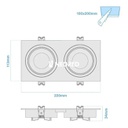 ARTEFACTO DE EMBUTIR CUADRADO ANTIDESLUMBRANTE DICRO X2 MOVIL PVC BLANCO