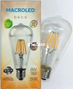 BULBO ST19 FILAMENTO MACROLED 8W E27 AC180-265V CALIDO 2700K DIMERIZABLE