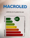 BULBO ST19 FILAMENTO MACROLED 8W E27 AC180-265V CALIDO 2700K DIMERIZABLE