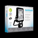 REFLECTOR LED CON SENSOR DE MOVIMIENTO MACROLED 20W AC100-240V FRIO 6500K