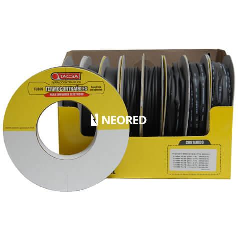 Tubo termocontraíble pared fina sin adhesivo, fraccionado 8 bobinas por caja 1/8" 3,2/1,6 
