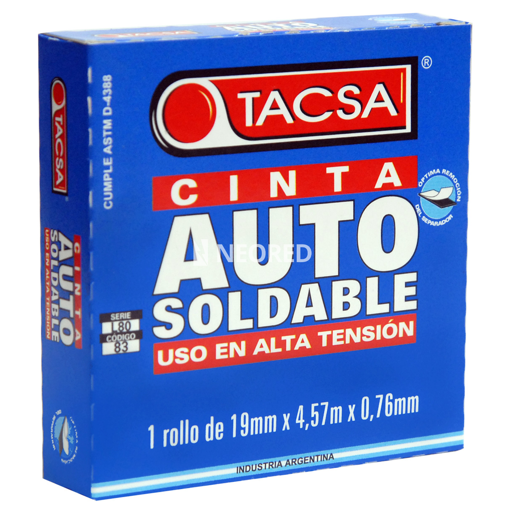 Cinta de caucho EPR autosoldable para alta tensión - 19mm x 4,7m x 0,76mm