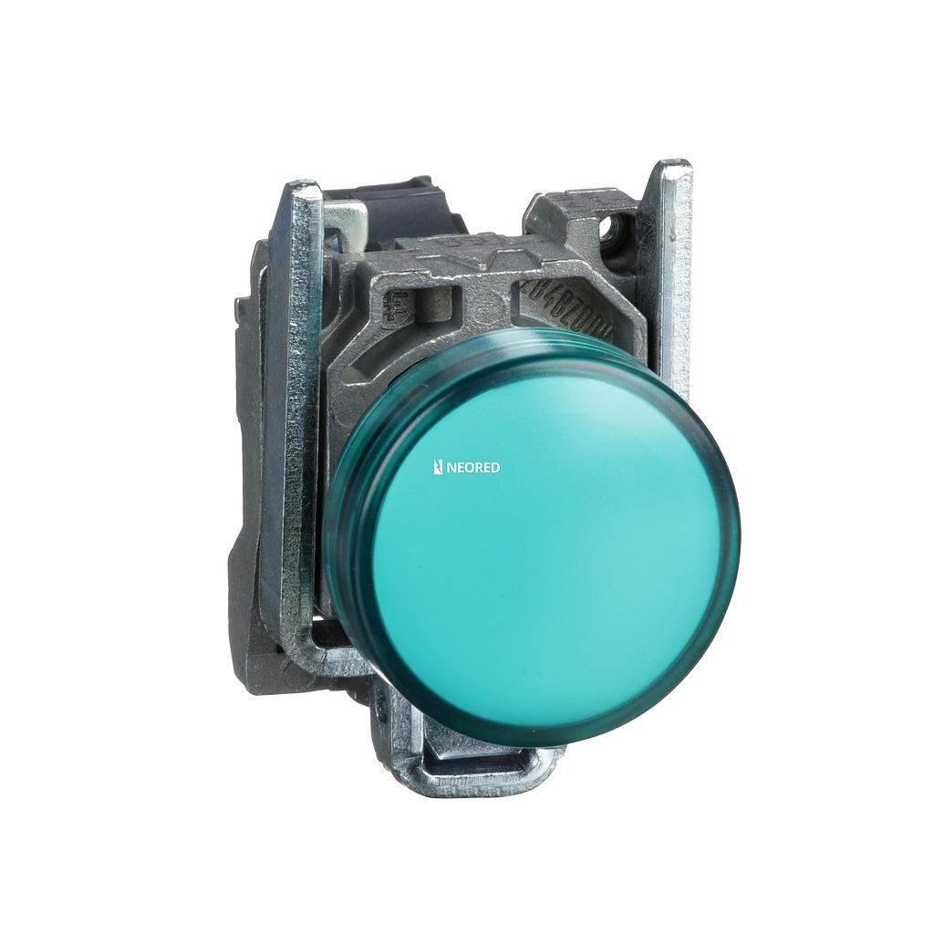 Piloto luminoso, metálico , Verde, led 24VAC/DC