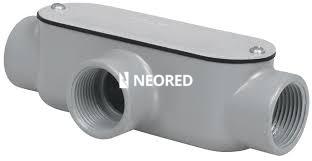 CAJA DE PASO de ALUMINIO TIPO CONDULET ESTANCO CON 1 TAPA/JUNTA de 3 VIAS 1 1/4" NPT