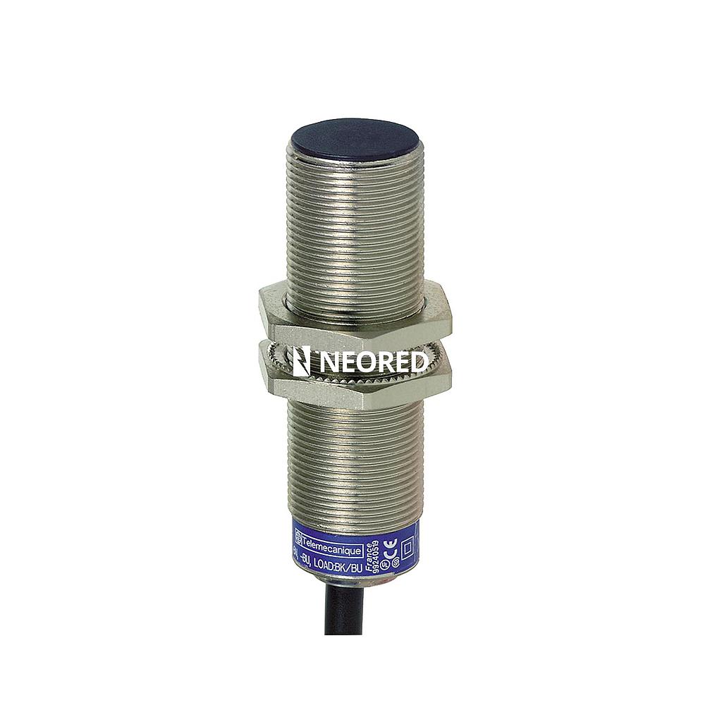 Dis-Sensor Inductivo Metal M18, empotrable, Alc 8mm, 1NA 2 hilos, 24/240VAC/DC, Cable 2m