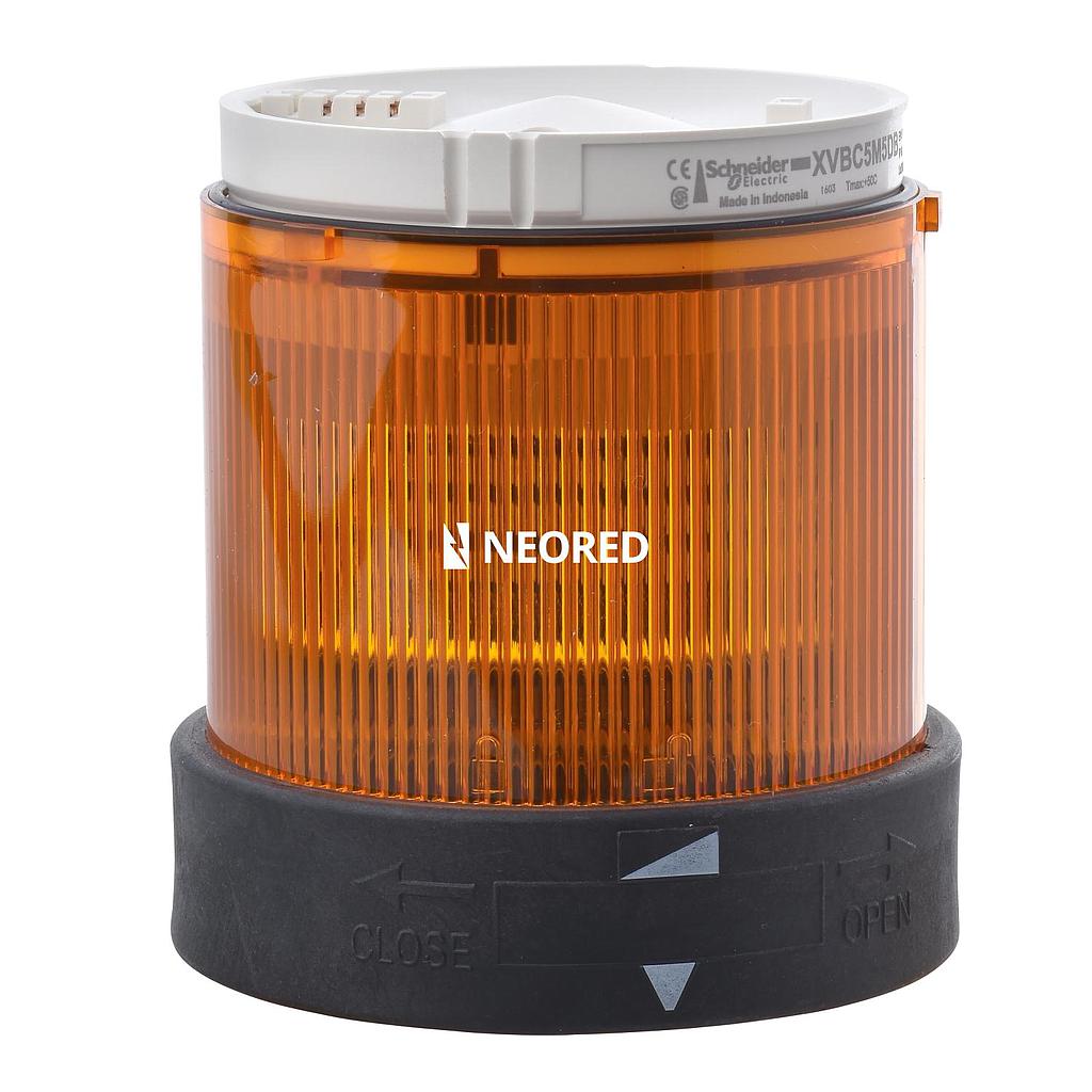 XVB - Elemento luminoso con Led Fijo, para columna luminosa  Ø 70mm, Naranja,  24VAC/VDC