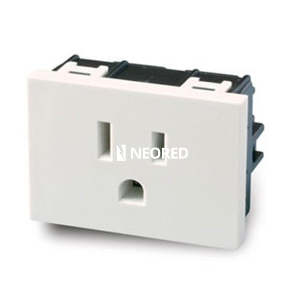 MODULO TOMA TIPO AMERICANO C/TIERRA - BLANCA