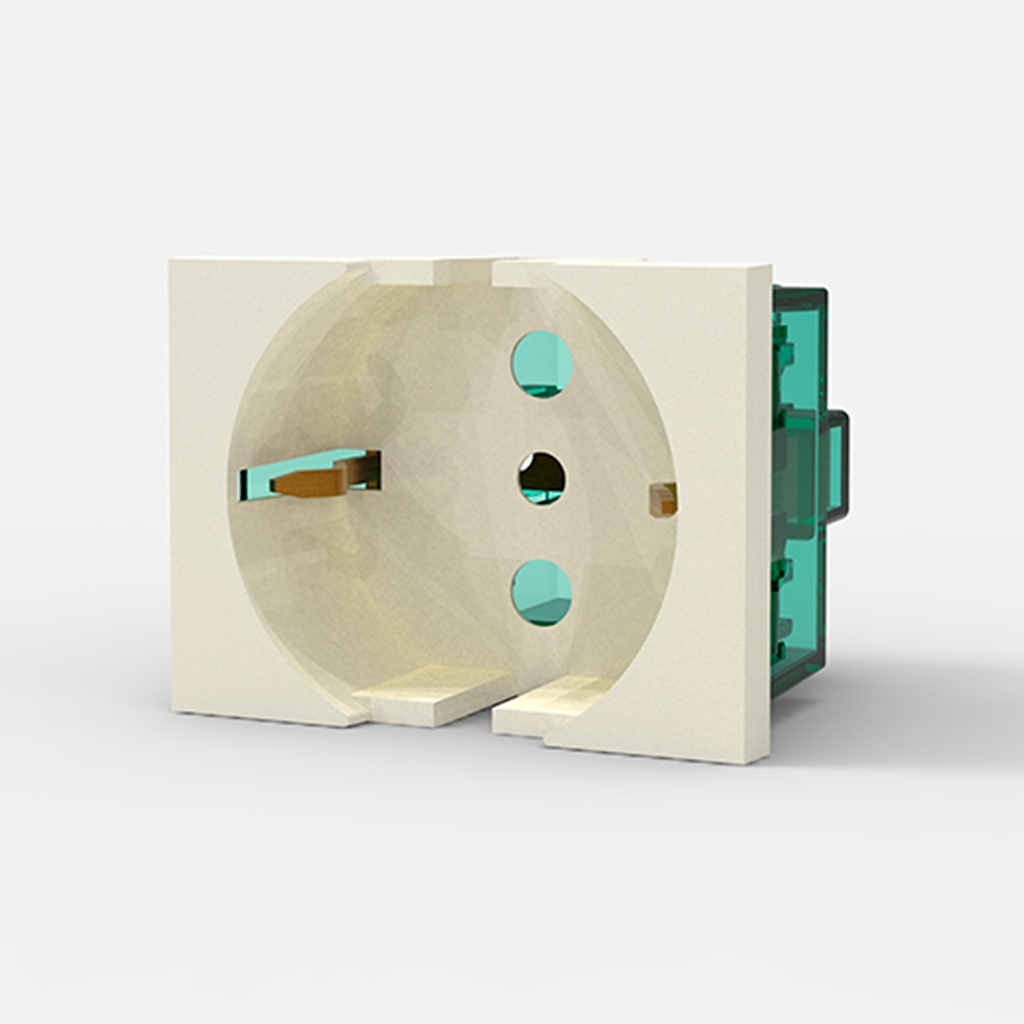 MODULO TOMA SCHUKO 16A. - BLANCA