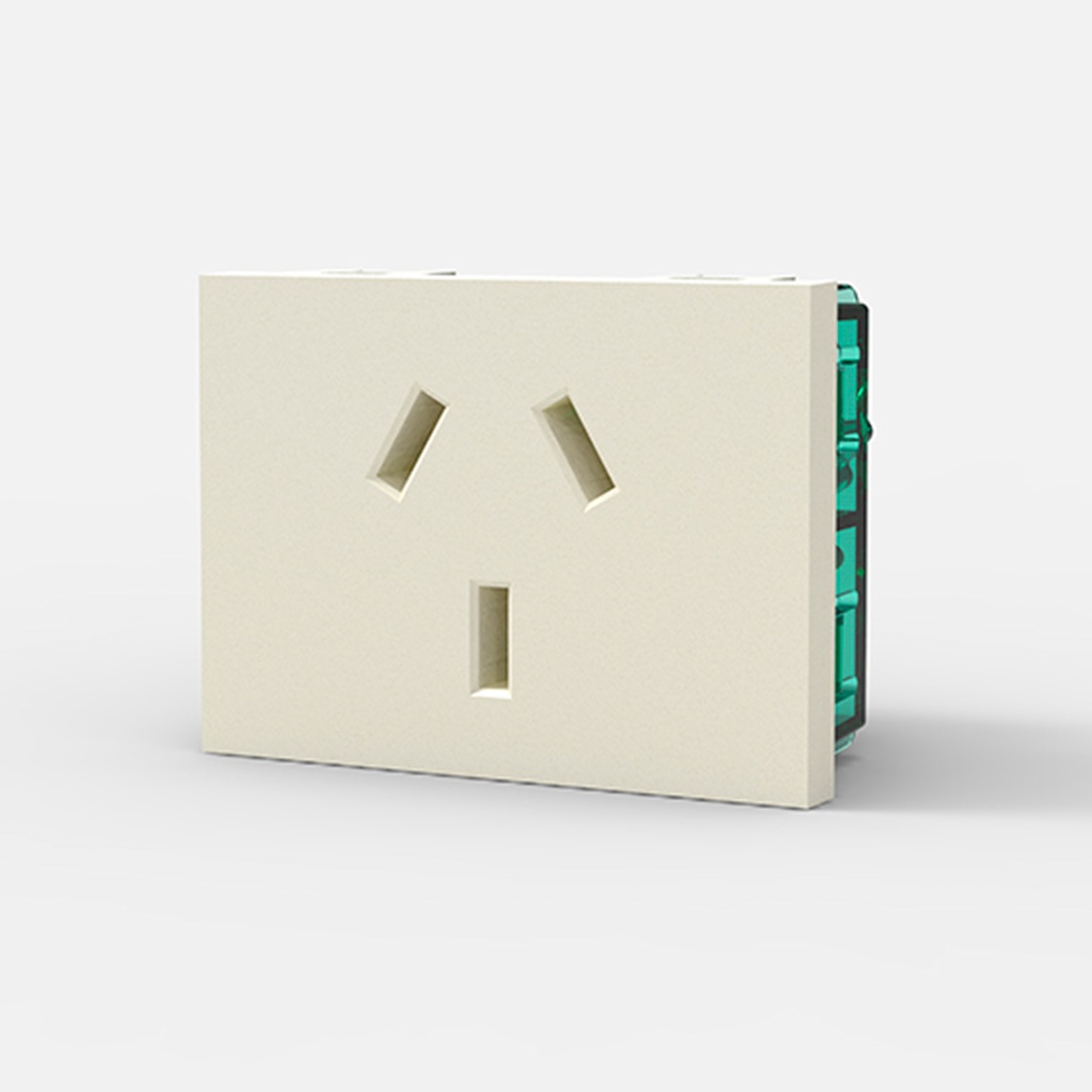 MOD.TOMA BIP. C/POLO A TIERRA C/PROTECCION - BLANCA