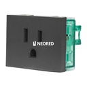 MODULO TOMA TIPO AMERICANO C/TIERRA - GRIS