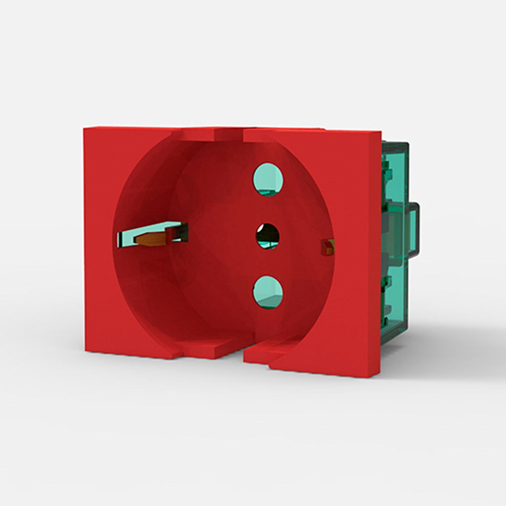 MODULO TOMA SCHUKO PARA ENERGIA ESTABILIZADA - ROJOS