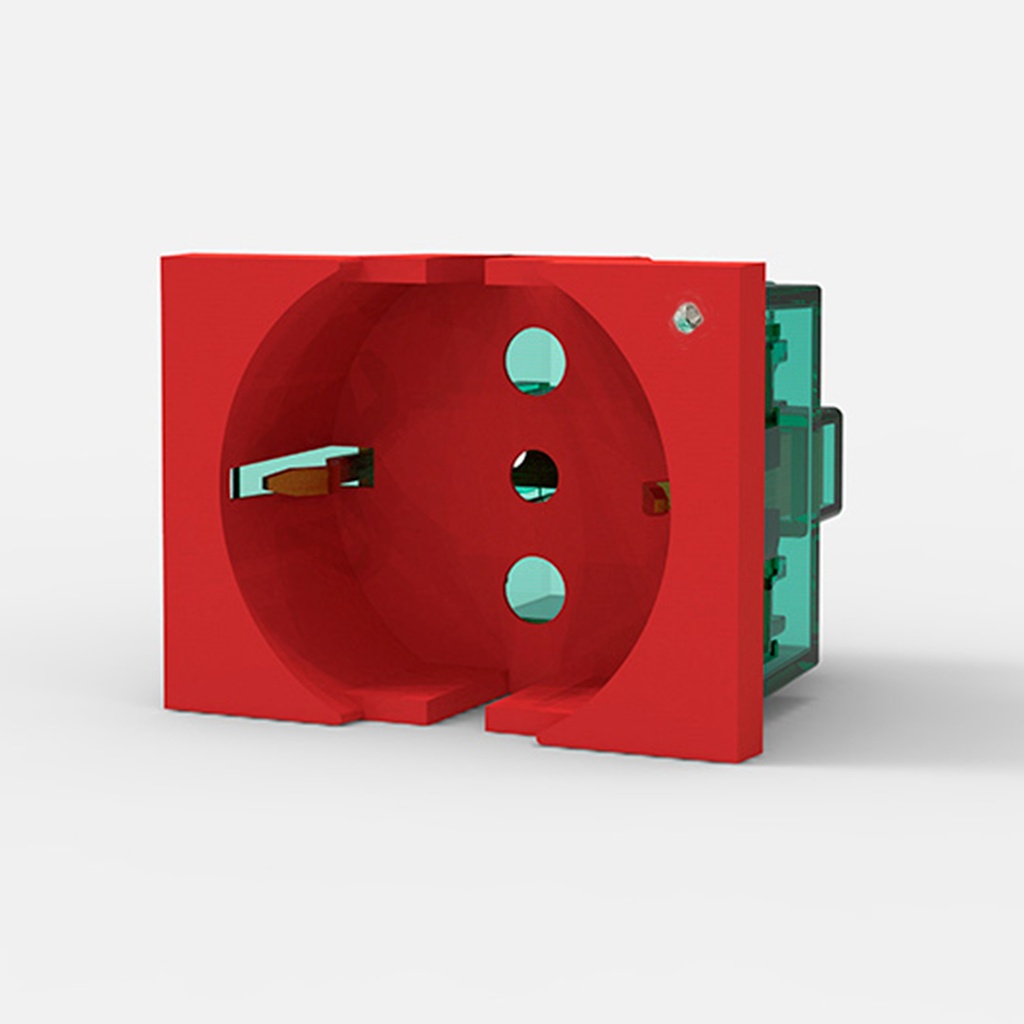 MOD.TOMA SCHUKO 16A. C/LED TESTIGO - ROJO