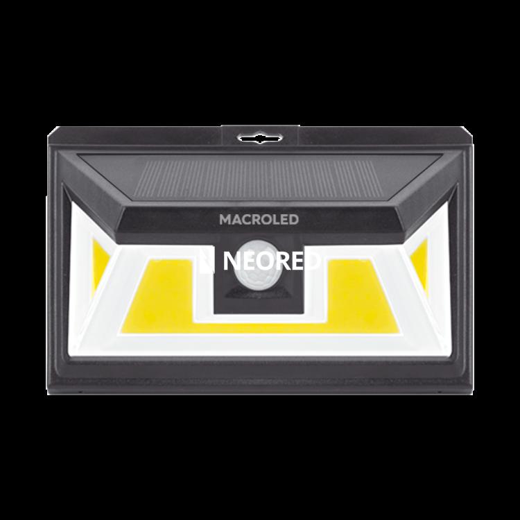 Artefacto exterior solar de pared 5W c/sensor de mov. Macroled frio