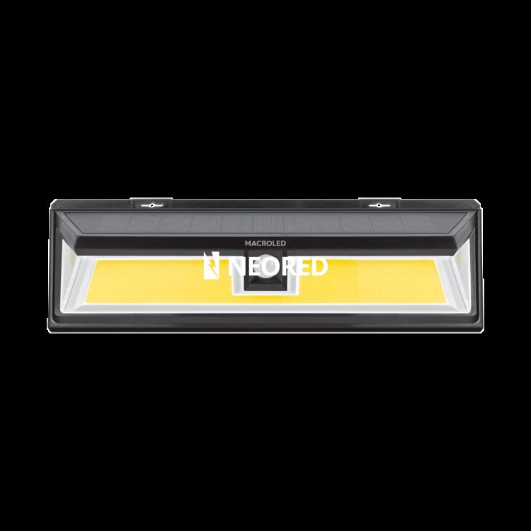 Aplique solar 10w c/ sensor de movimiento IP65 Macroled calido