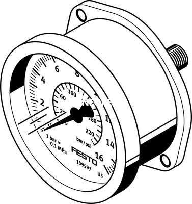 Manómetro para panel - FMA-50-10-1/4-EN