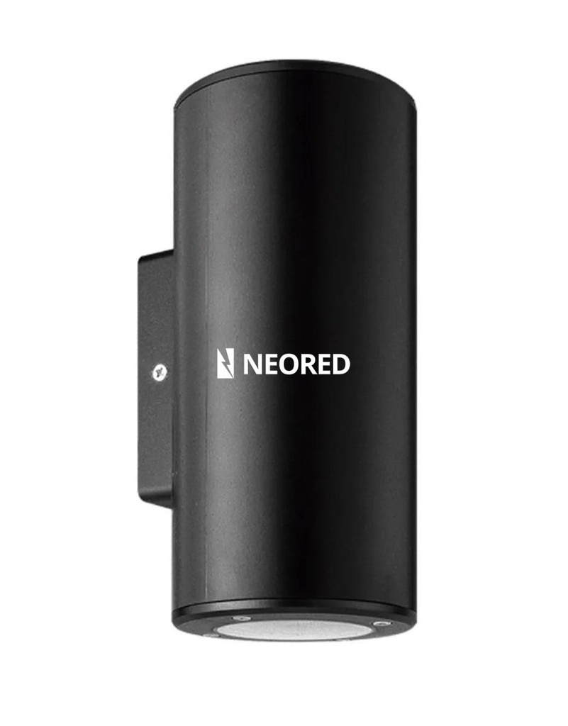 ARTEFACTO DE APLICAR EXTERIOR REDONDO, COLOR NEGRO, BIDIRECCIONAL, IP54, AC100240V, GU10, 9W MAX