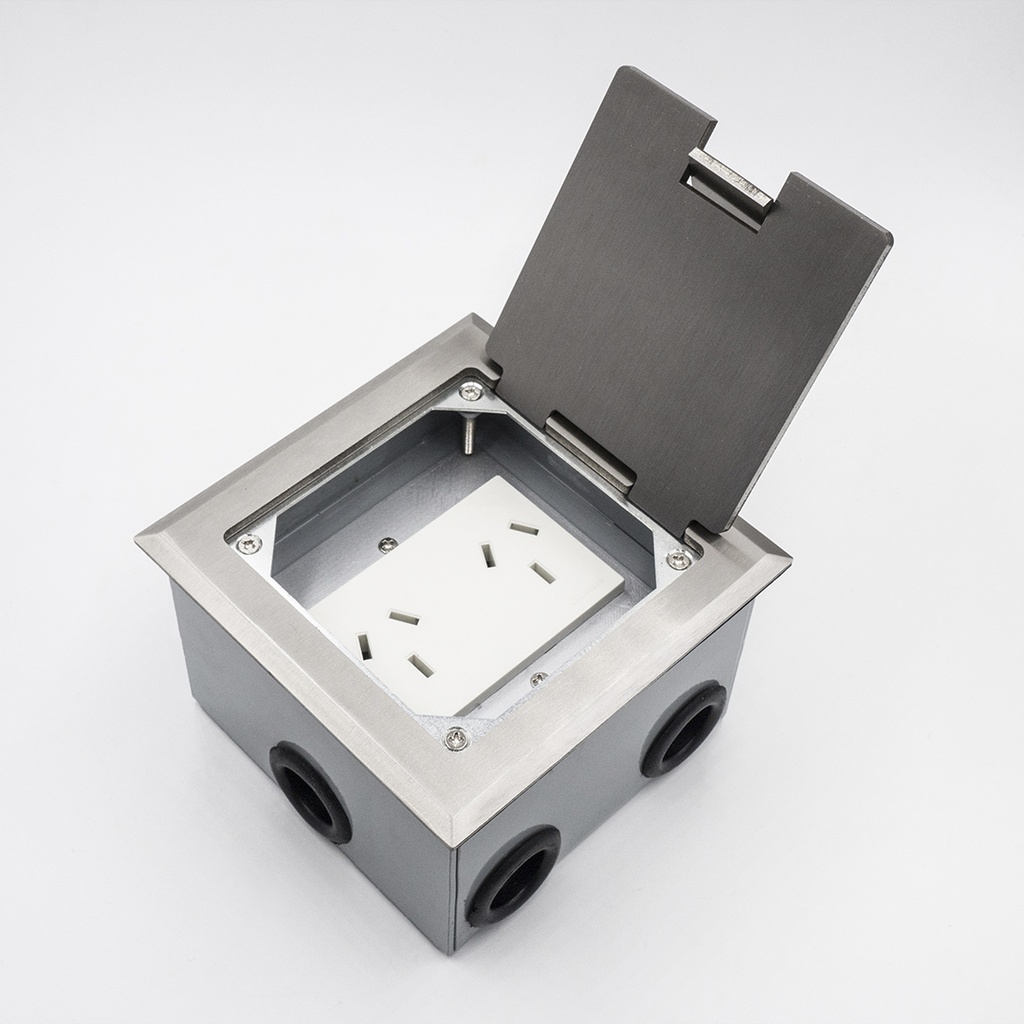 CAJA EMBUTIR PISO METALICA ACERO P-4 MODULOS