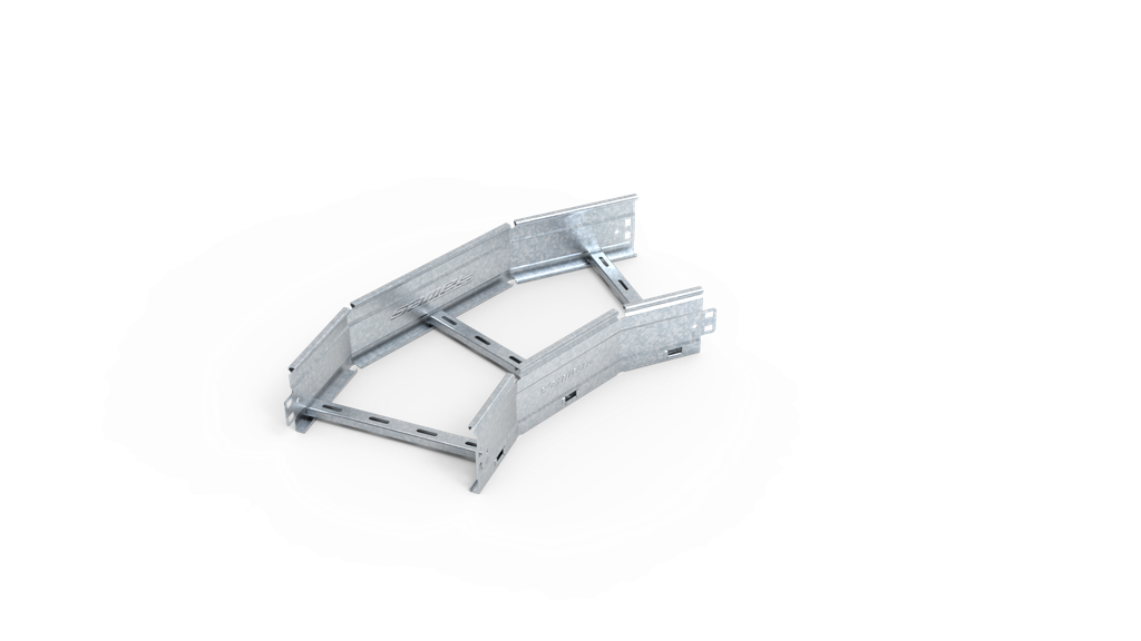 CURVA PLANA ESCALERA SMARTTRAY DE 600mm A 45º ALA 90mm #18 ZINGRIP