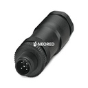 Conector, 5-polos, Conector macho recto M12, codificado A, Conexión por tornillo, material de moleteado: Plástico, prensaestopas Pg11-DUO, diámetro exterior del cable 2,1 mm ... 3 mm / 4 mm ... 5,2 mm