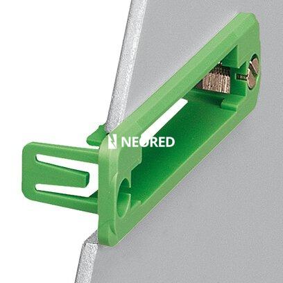 Marco empotrado, número de polos: 8, paso: 5,08 mm, color: verde, Este marco de montaje solamente debe utilizarse en combinación con IC 2,5/...-STGF-5,08