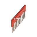 Puente enchufable, paso: 8,2 mm, anchura: 80,3 mm, número de polos: 10, color: rojo