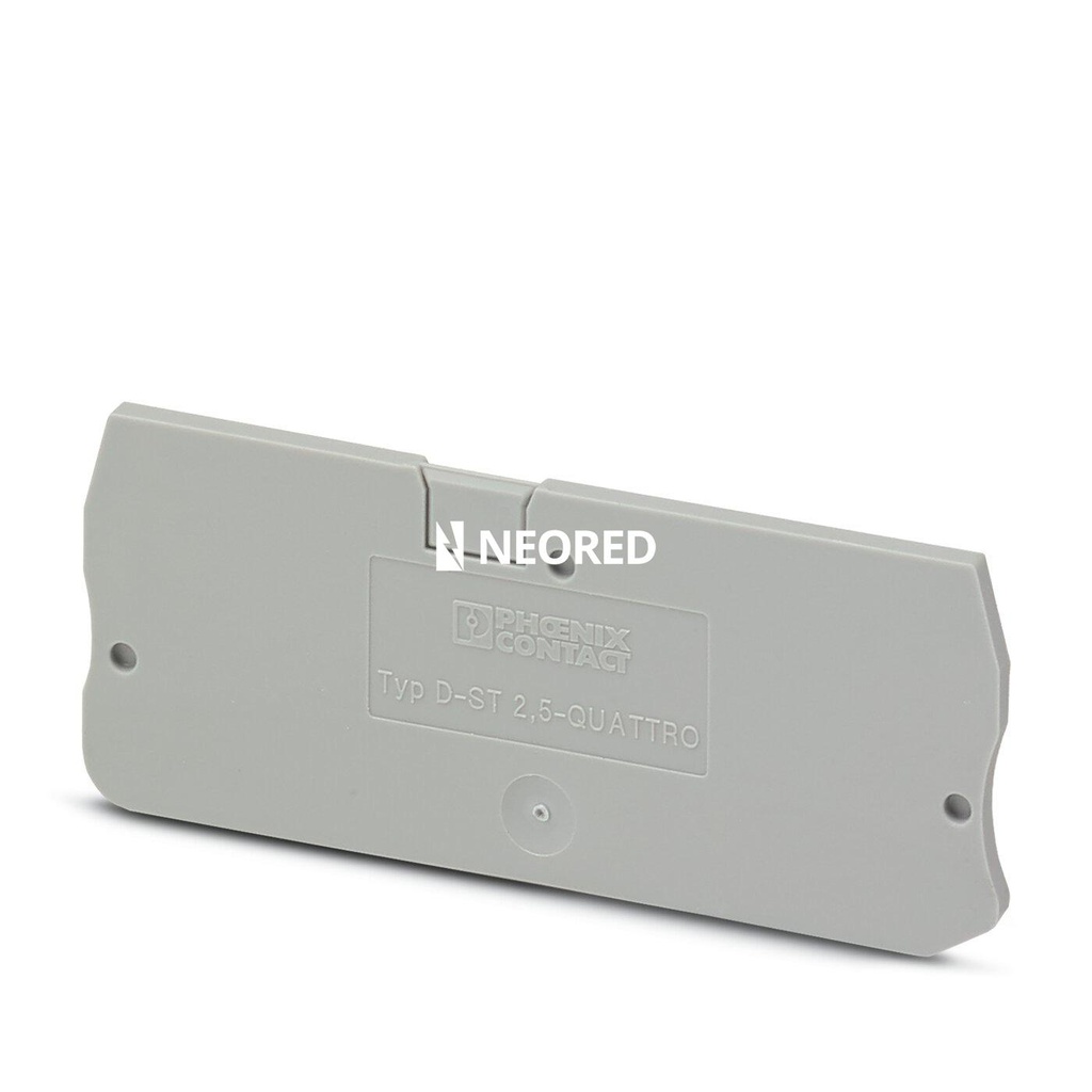 Tapa final, longitud: 72,2 mm, anchura: 2,2 mm, altura: 29,1 mm, color: gris