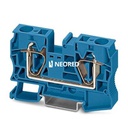 Borne de paso, tensión nominal: 1000 V, corriente nominal: 76 A, tipo de conexión: Conexión por resorte, número de conexiones: 2, sección:0,2 mm² - 25 mm²,  AWG: 24 - 4, anchura: 12,2 mm, color: azul, clase de montaje: NS 35/7,5, NS 35/15