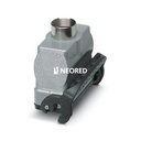 Carcasa de acoplamiento HEAVYCON B16, con bloqueo longitudinal, altura 82 mm, con tubuladura 1x M32, salida de cables recta