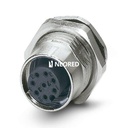 Hembra de montaje incorporado para sensores/actuadores, 8 polos, SPEEDCON M12, montaje en paredes posteriores/montaje atornillado, con rosca Pg9, con conexión por soldadura recta