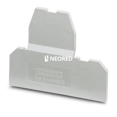 Tapa final, longitud: 67,2 mm, anchura: 2,5 mm, altura: 52 mm, color: gris