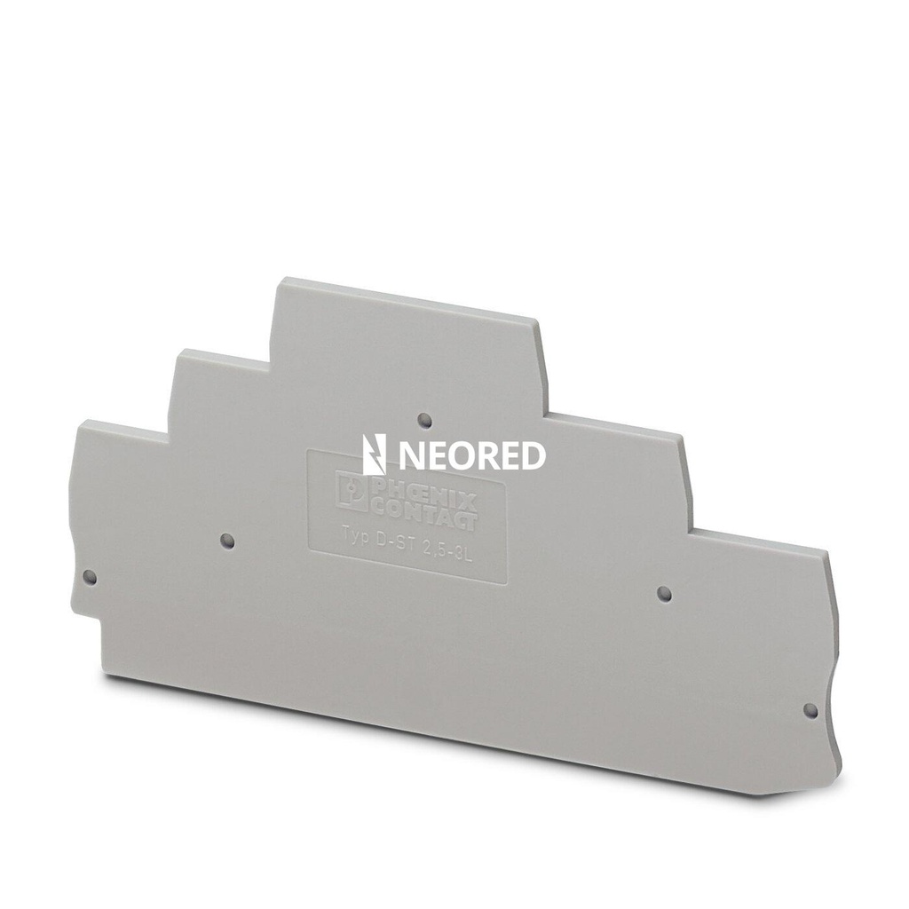 Tapa final, longitud: 99,5 mm, anchura: 2,2 mm, altura: 50,3 mm, color: gris