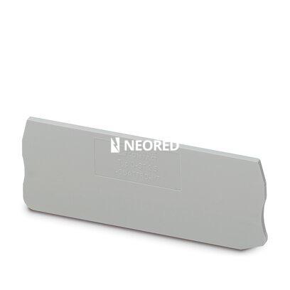 Tapa final, longitud: 84 mm, anchura: 2,2 mm, altura: 36,5 mm, color: gris