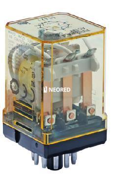 Rele auxi 10A 3inv  24Vca 11pin 36x36mm