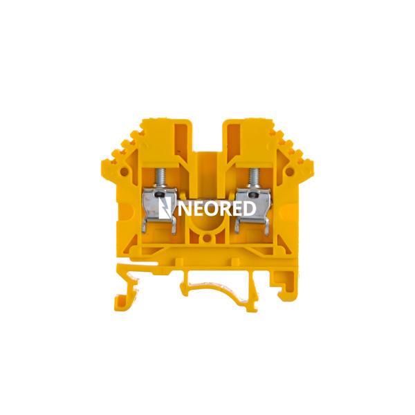 Borne de paso de color amarillo para conductor de 4mm² BPN-04-AM