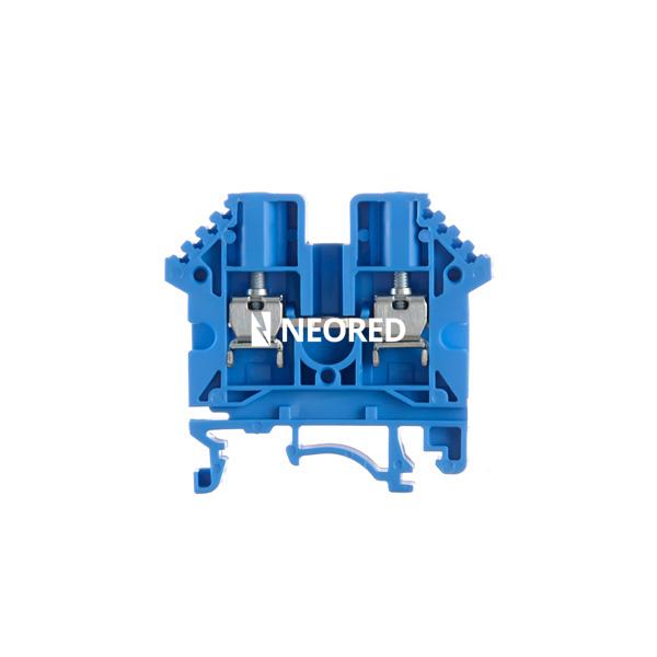 Borne de paso de color azul para conductor de 4mm² BPN-04-AZ